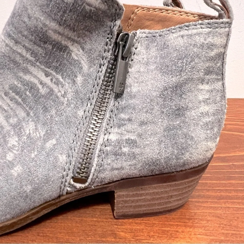 Lucky Brand Basel Ankle Leather Suede Gray Space Dye Bootie 6